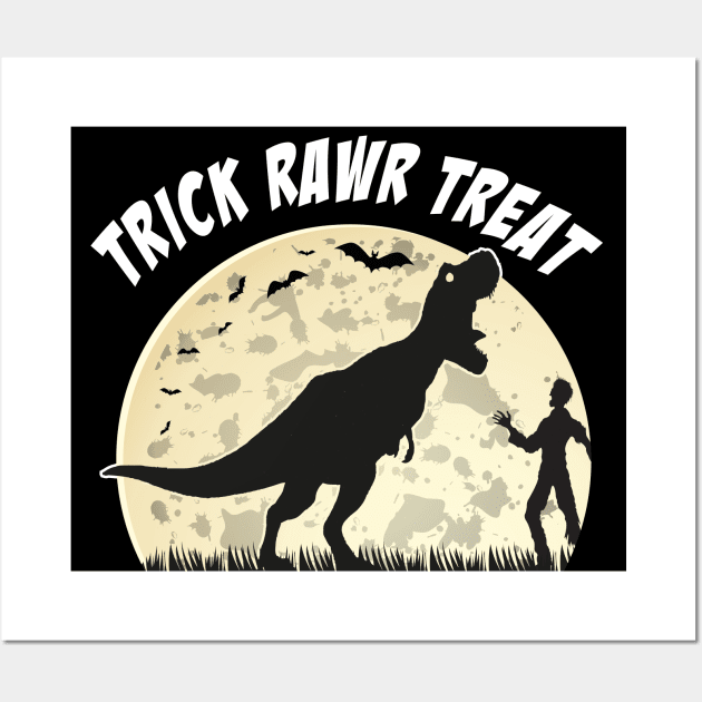 Trick Rawr Treat Wall Art by MZeeDesigns